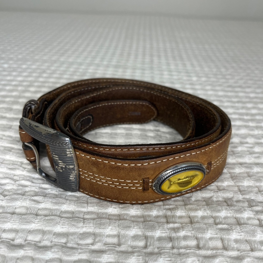 Onyx by Brighton Men's Fish Belt Size 38
